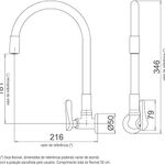 Torneira de Parede para Cozinha Flex Black Lorenzetti UN