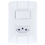 Conjunto Interruptor Simples + Tomada 10A Aria Tramontina UN