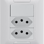 Conjunto Interruptor Simples + 2 Tomadas 20A Aria Tramontina UN