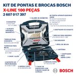 Kit de Pontas e Brocas X-Line 100 Peças Bosch KI