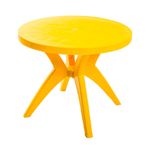 Mesa Redonda Deluxe Amarela Forte Plástico UN