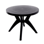 Mesa Redonda Deluxe Preta Forte Plástico UN