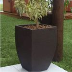 Vaso para Jardim Moderno Quadrado 30Cm Café Japi UN