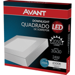 Luminária Led Pop Sobrepor Quadrada 24W 6500K Avant UN