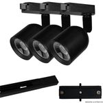 Kit Trilho Elegance 3 Spots de 7W 3000K Preto Avant UN