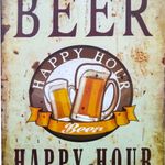 Quadro Pub Sign Beer Happy Hour Home Decor UN