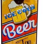 Quadro Pub Sign Abridor de Garrafas Ice Cold Beer Home Decor UN