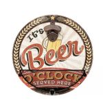 Quadro Pub Sign Abridor de Garrafas It's Beer O'clock Home Decor UN