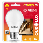 Lâmpada LED Inteligente Controled 9W Sensor de Presença 2700K Ourolux UN