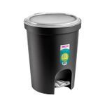Lixeira Redonda com Pedal 13,5L Preta Sanremo UN