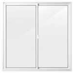 Janela Slim de Correr 2 Folhas 100x100cm Branca com Vidro Liso Aluvid UN