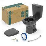 Kit Bacia com Caixa Acoplada Preto Fit Plus Completo Celite KIT