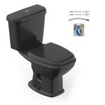 Kit Bacia com Caixa Acoplada Preto Fit Plus Completo Celite KIT