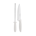 Conjunto Faca e Chaira Plenus Branco Tramontina UN