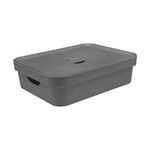 Caixa Organizadora Cube Chumbo Baixa G 16L com Tampa Ou UN
