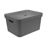 Caixa Organizadora Cube Chumbo G 32L com Tampa Ou UN