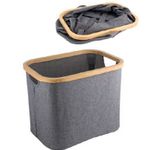 Cesto Grey para Lavanderia com Alça em Bambu Mimo UN