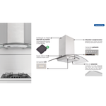 Coifa de Parede New Vetro Inox e Vidro 80Cm 220V Tramontina UN