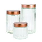 Conjunto Porta Mantimentos Cobre Redondo em Vidro Dynasty UN