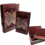 Jogo de 2 Caixas Livro Mundos Vermelho em Mdf L'hermitage UN