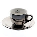 Conjuto 12 Peças para Café 80Ml com Rack Prata e Branco L'hermitage UN