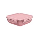 Marmita Hermética Quadrada Com Divisória Rosa Quartz Ou UN