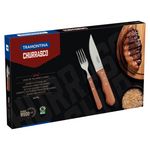 Jogo para Churrasco Dynamic 12 Peças Inox e Cabos de Madeira Natural Tramontina UN