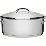 Caçarola Solar Rasa 24cm 4,7L Inox Fundo Triplo com Tampa e Alças Tramontina UN