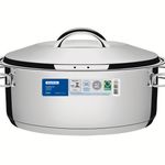 Caçarola Solar Rasa 24cm 4,7L Inox Fundo Triplo com Tampa e Alças Tramontina UN