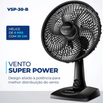 Ventilador de Mesa 30Cm Super Power Preto Mondial UN