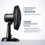 Ventilador de Mesa 30Cm Super Power Preto Mondial UN