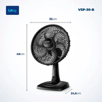 Ventilador de Mesa 30Cm Super Power Preto Mondial UN
