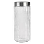 Porta Mantimento Redondo 2,2L em Vidro com Tampa Prata Dynasty UN