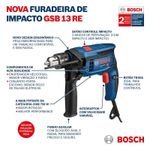 Furadeira de Impacto 750W GSB 13 RE + Maleta Bosch UN
