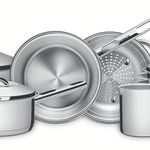 Jogo de Panelas Solar 6 Peças Inox com Fundo Triplo e Tampas de Inox Tramontina UN