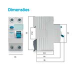 Interruptor Diferencial Residual IDR/DR Bipolar 25A 30MA Elgin UN