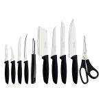 Jogo de Facas Plenus Preto em Aço Inox 10 Peças Tramontina UN