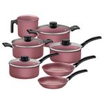 Jogo de Panelas Turim Rosa Antiaderente 07 Peças Tramontina UN