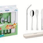 Conjunto de Talheres Baby 5 Peças Inox com Estojo Tramontina UN