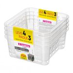 Conjunto de Cesta Transparente 746ml Leve 4 Pague 3 Sanremo UN