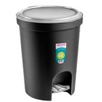 Lixeira Redonda 6,6L com Pedal Preta Sanremo UN