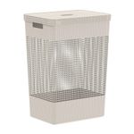 Cesto de Roupas Grid Com Tampa 49 Litros Bege Ou UN