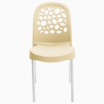Cadeira Deluxe Bege Natural Forte Plástico UN