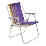 Cadeira de Praia Samoa Alta Roxo e Amarelo Tramontina UN