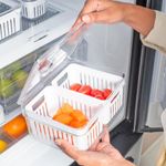 Organizador com Cesto Duplo 2,2L Clear Fresh Ou UN