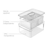 Organizador com Cesto Duplo 2,2L Clear Fresh Ou UN