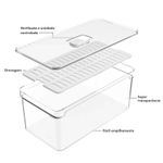Organizador De Geladeira 2,2L Com Tampa Clear Fresh Ou UN