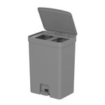 Lixeira Trium Dupla 30 Litros Chumbo Com Pedal Ou UN