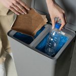 Lixeira Trium Dupla 30 Litros Chumbo Com Pedal Ou UN