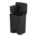 Lixeira Trium 46L + 4L Preta Com Pedal Ou UN